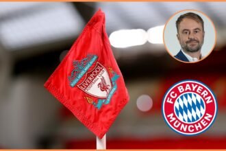 Liverpool FC corner flag and Christian Falk