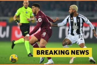 Douglas Luiz in action for Juventus against Torino
