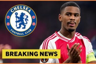 Jorrel Hato, Chelsea logo, and yellow