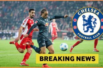 Xavi Simons in action, Chelsea logo and yellow