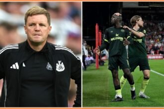 Eddie Howe and Yoane Wissa