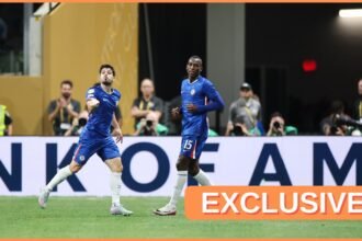 Nicolas Jackson and Pedro Neto of Chelsea