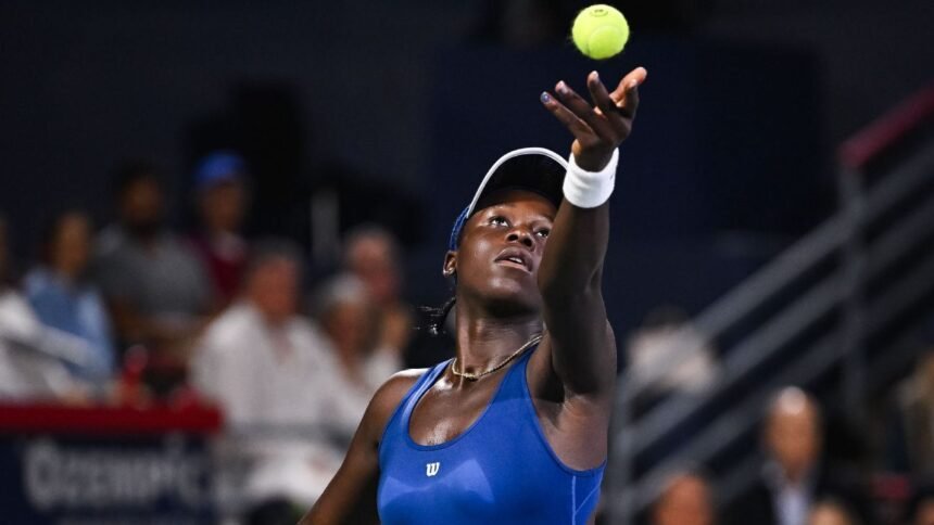 Victoria M Boko plays against Elena Ribakina in Montreal Semi-Fiote