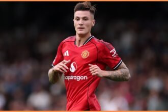 Benjamin Sesko in action for Man United