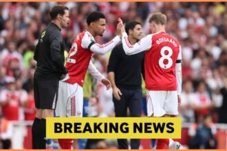 Martin Odegaard is replaced by Ethan Nwaneri