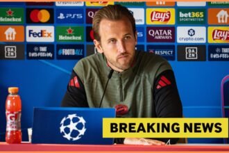 Harry Kane speaking at a press conference