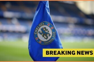 Chelsea logo on corner flag