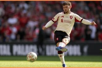 Harvey Elliott in action for Liverpool