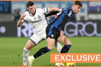 Benjamin Pavard in action for Inter against Atalanta