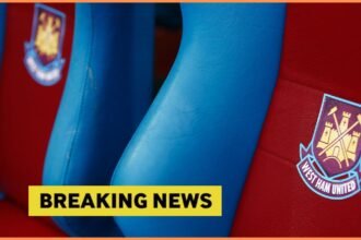 West Ham logo and breaking news banner