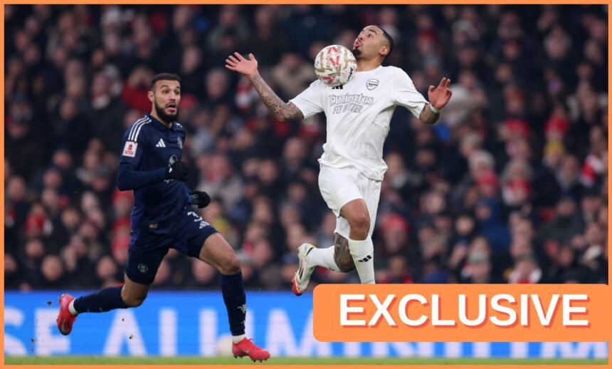 Gabriel Jesus in action for Arsenal last season