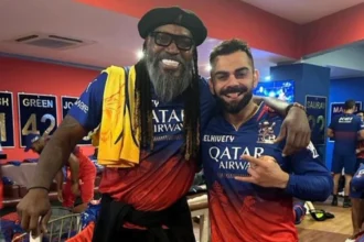 Chris Gayle and Virat Kohli