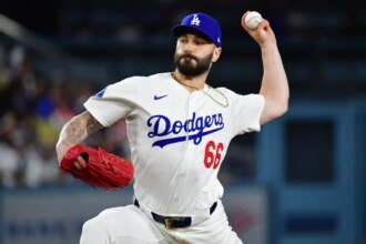 Dodgers' Tanner Scott reacts to another blown lead as the struggle continues