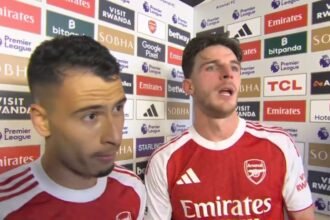 Arsenal midfielder Declan Rice praises Gabriel Martinelli's shock from the bench at Manchester City Draw (video)