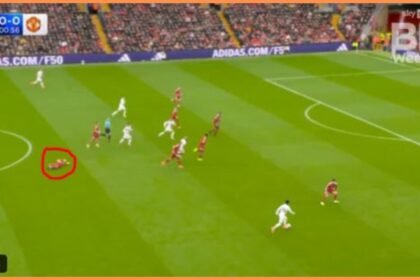 Alexis Mac Allister stays down as Man United take the lead against Liverpool