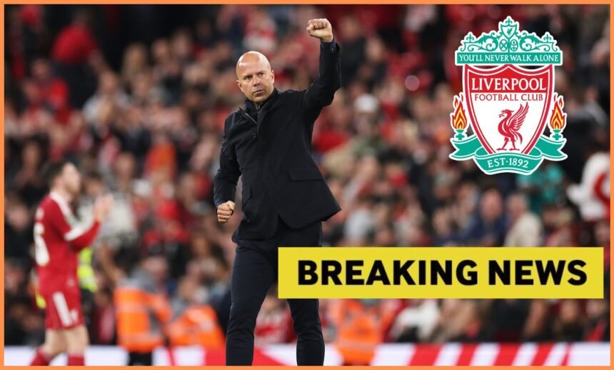 Liverpool manager Arne Slot celebrates