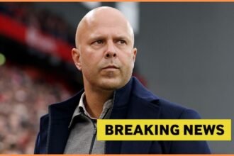 Liverpool manager Arne Slot looks on