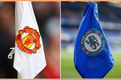 Manchester United and Chelsea club badges