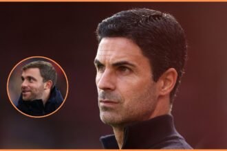 Arsenal manager Mikel Arteta and journalist Fabrizio Romano