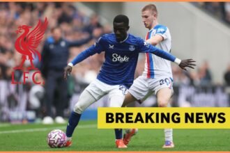 Adam Wharton in action for Crystal Palace against Everton