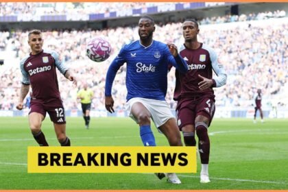 Lucas Digne in action for Villa vs Everton