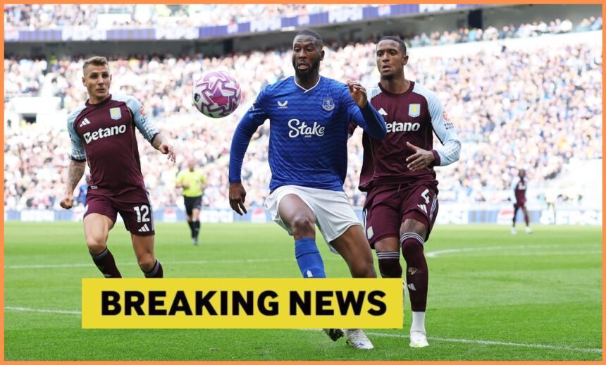 Lucas Digne in action for Villa vs Everton