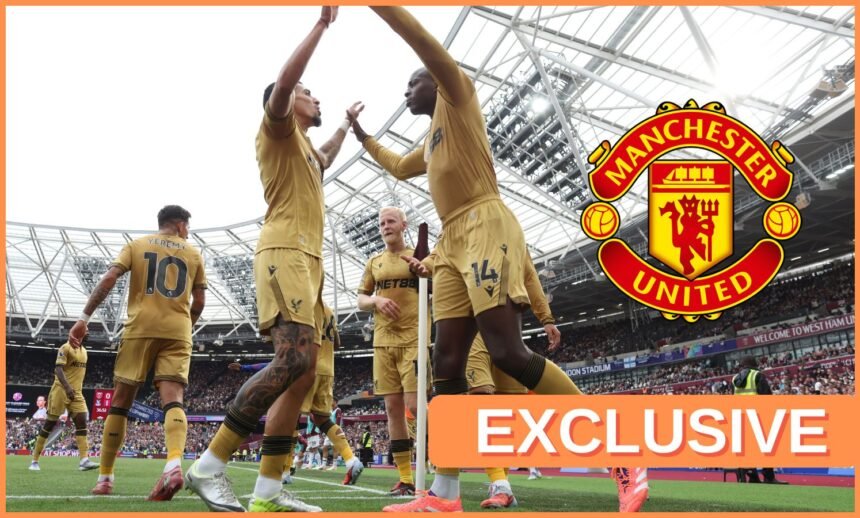 Jean-Philippe Mateta celebrates with his Crystal Palace teammates