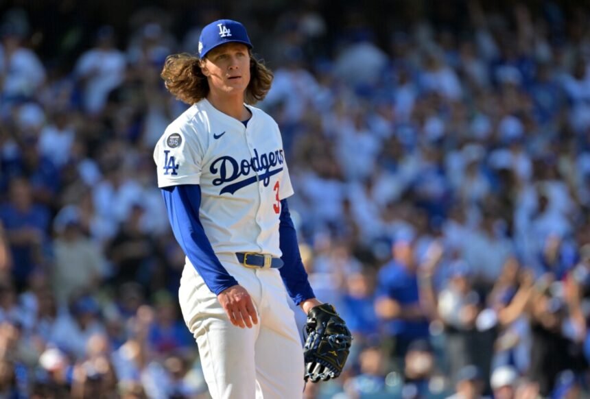 Dodgers' Dave Roberts reveals the reason for excluding Tyler Glasnow from Game 4 of the NLDS due to injury.