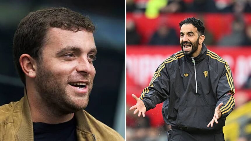 Split image of Fabrizio Romano and Ruben Amorim