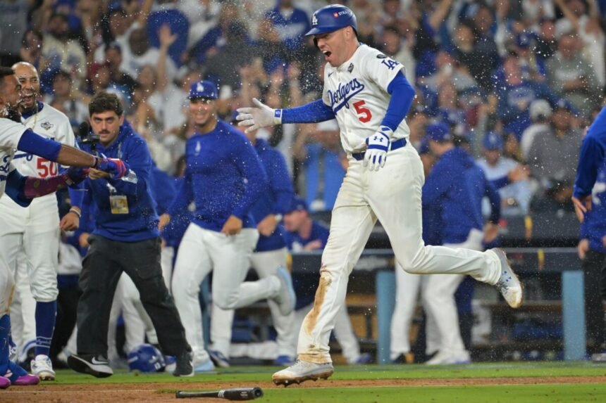 In Game 3 of the World Series, the Dodgers beat the Blue Jays in 18 innings, leading 2-1.