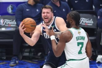 Jaylen Brown appears to be harshly critical of ``Seal'' Luka Doncic, calling his 2024 NBA Finals championship a ``weakness...''