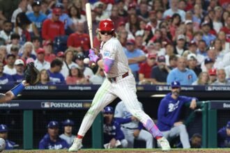 Phillies outfielder finishes the Dodgers with NLDS game 1 vs. Hamstring injury