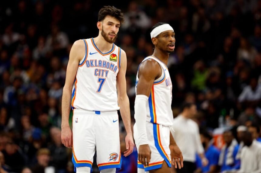 Chet Holmgren and Shai Gilgeous-Alexander of OKC;