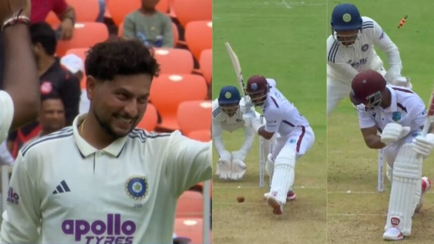 Kuldeep Yadav bamboozles Shai Hope with an absolute peach of a delivery; West Indies are five down at Lunch
