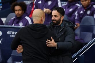 Pep Guardiola meeting Ruben Amorim