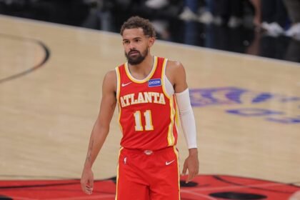 Atlanta Hawks guard Trae Young on the court against the Chicago Bulls.