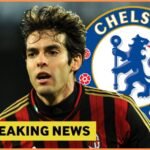 Kaka during his AC Milan days and the Chelsea FC logo