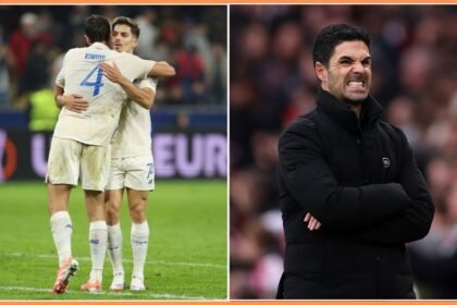 Jakub Kiwior and Mikel Arteta