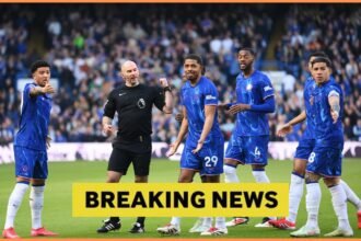 Wesley Fofana with his Chelsea teammates last season