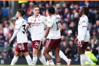 Viktor Gyokeres celebrates scoring Arsenal